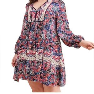 Anthropologie Multicolor Paisley Mini Dress